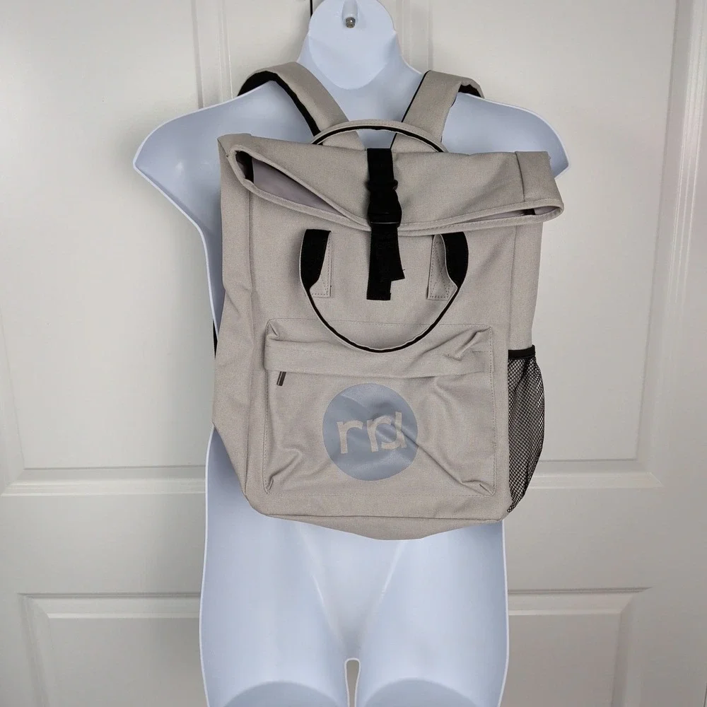 Gray Roll Top Backpack Travel Daily Utility
